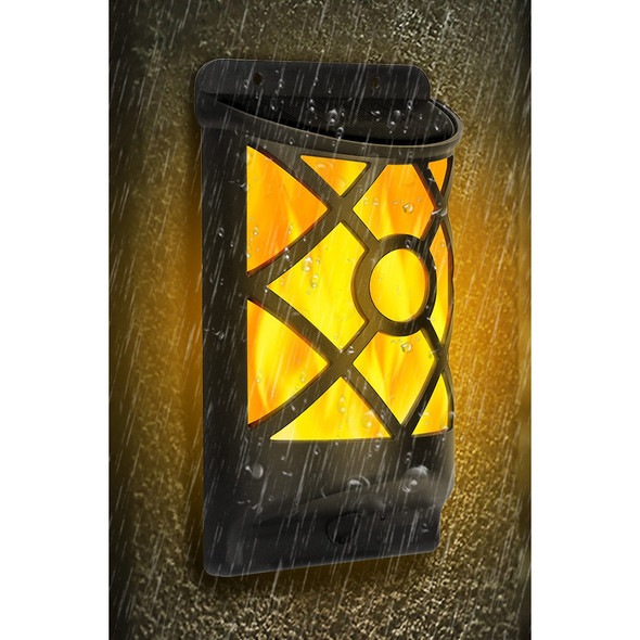 Solarek® Wall-Mounted Solar-Powered LED Light with Flickering Flame Effect product image