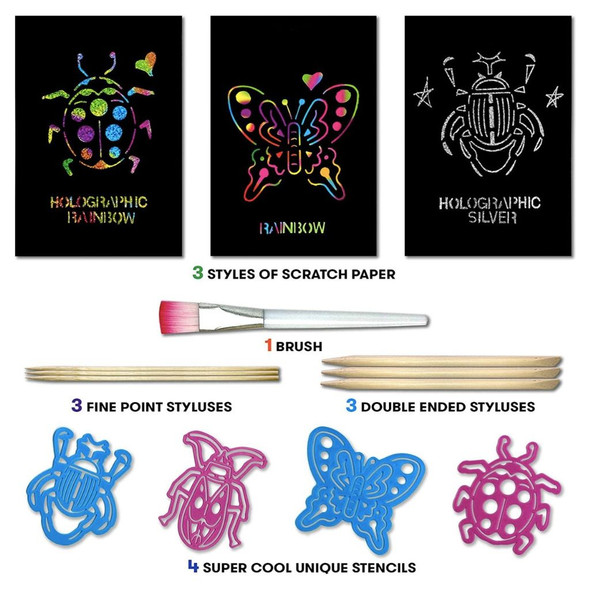 Scratch-Art Paper & Unique Stencil Craft Set product image