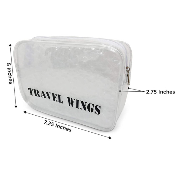 "Travel Wings" Clear Padded Toiletry Makeup Cosmetic Bag product image