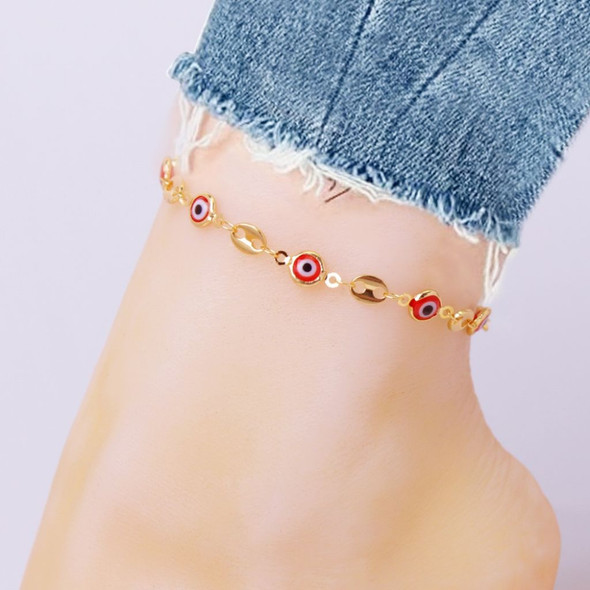 Gold Mariner Evil Eye Crystal Ankle Bracelet product image