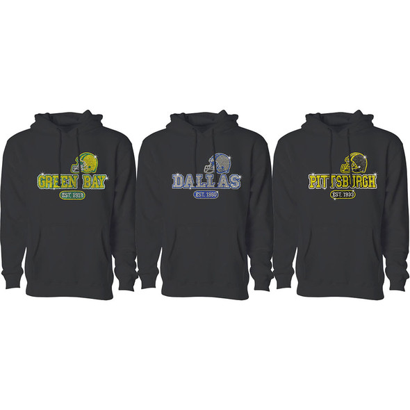 Women's Awesome Football Rhinestone Bling Pullover Hoodie product image