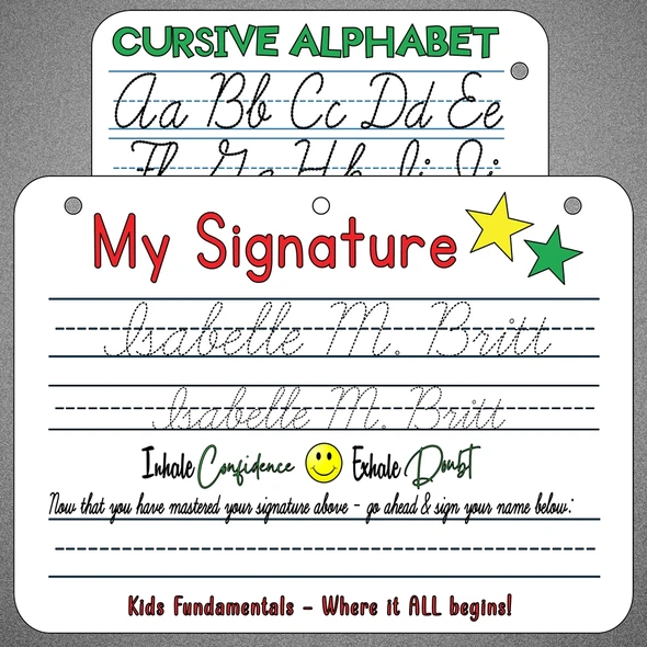 Personalized 2-in-1 Double-Sided Kids' Practice Signature Page product image