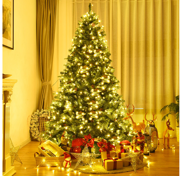 Pre-Lit LED 7ft or 7.5ft Pine Cone Christmas Tree product image