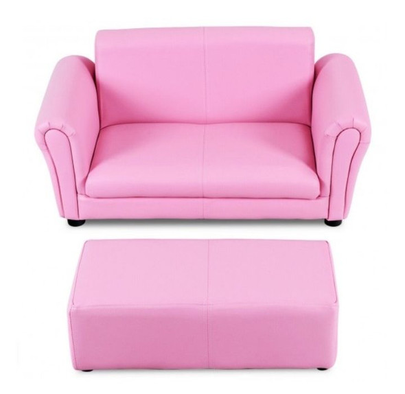 Kids' Faux Leather Sofa with Ottoman product image