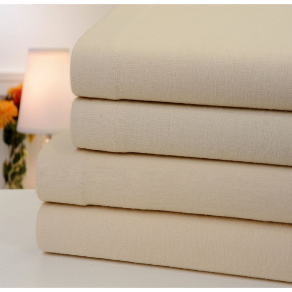 Bibb Home® 100% Cotton Solid 4-Piece Flannel Sheet Set product image