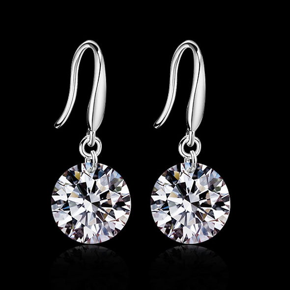 925 Sterling Silver 2.00 ct. Cubic Zirconia Drop Earrings product image
