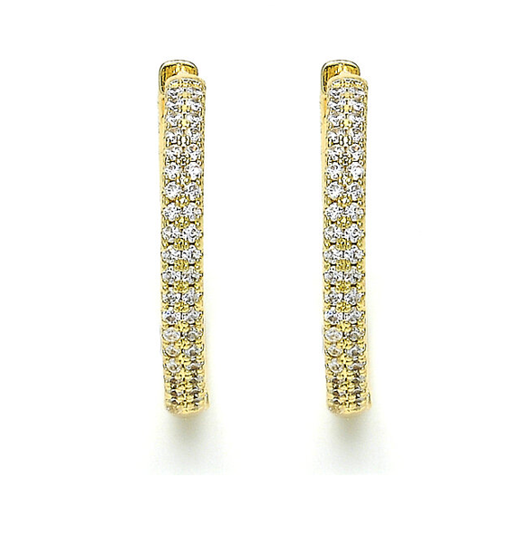 18K-Gold Plated Micro Crystal Pavé Huggie Hoop Earrings product image