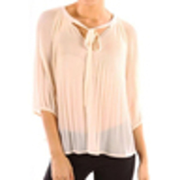 Women’s Chiffon Pleated Summer-Time 3/4 Sleeve Fashion Blouse product image
