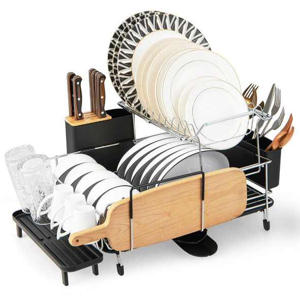 2-Tier Dish Rack and Drainboard Set product image
