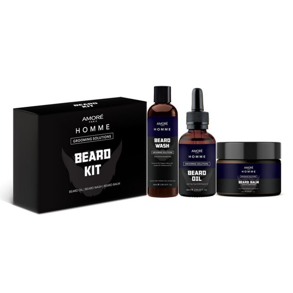 Amoré Paris™ Homme 3-Piece Beard Wash, Oil, and Balm product image