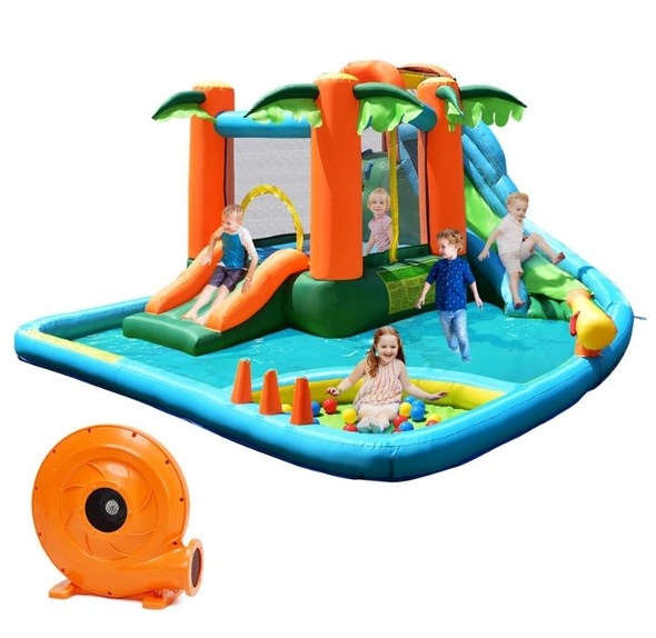 Jungle Inflatable Dual Slide Pool & Bounce House product image