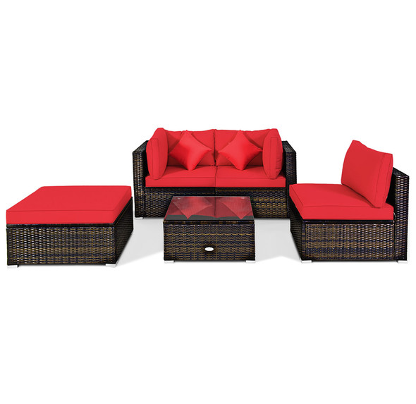 Rattan 5-Piece Outdoor Patio Sectional product image