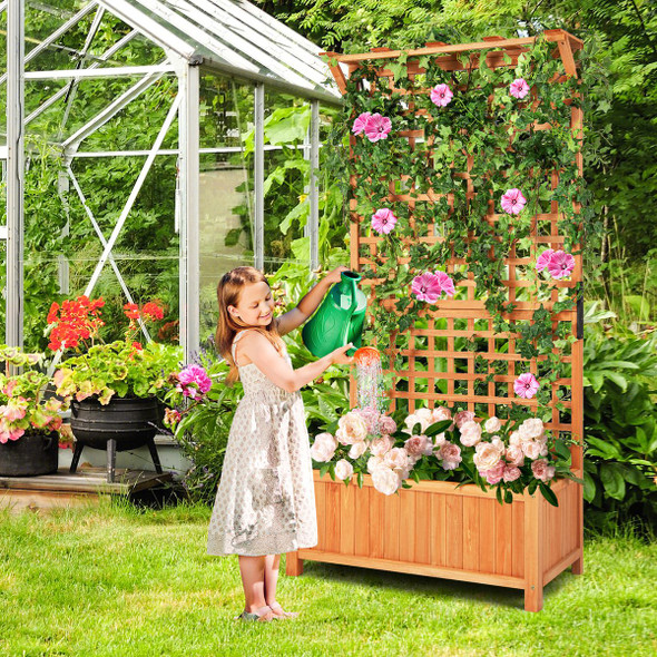 6-Foot Raised Garden Bed Planter Box with Trellis product image