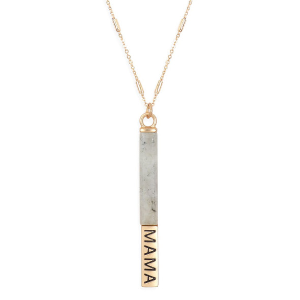 Natural Stone Pendant Bar Necklace product image