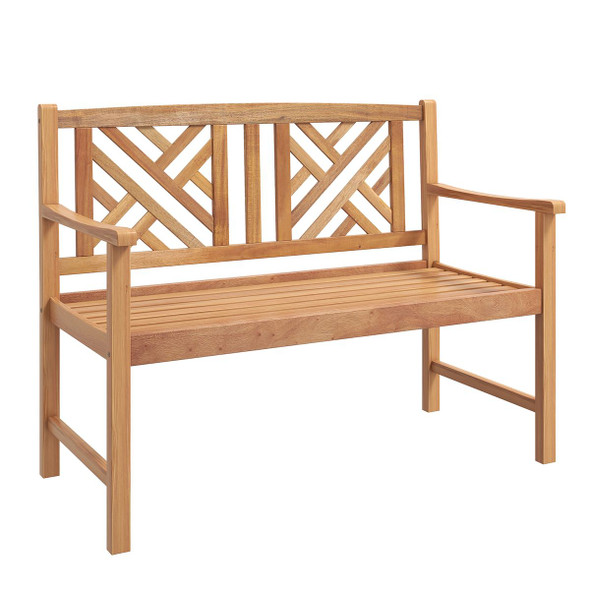 2-Person Acacia Wood Outdoor Slatted Bench product image
