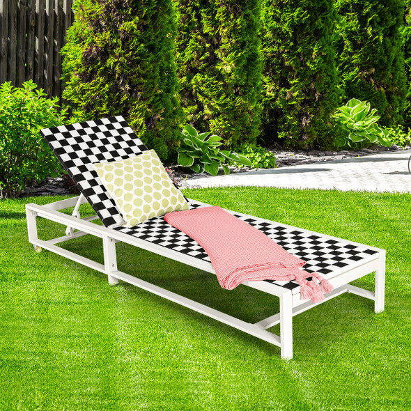 Outdoor Adjustable Patio Chaise Lounge Chair with Wheels & Sturdy Metal Frame product image