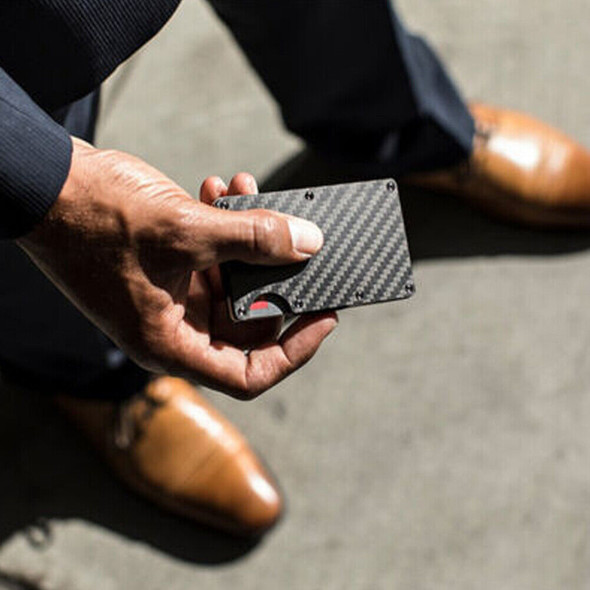 Fenzer™ Carbon Fiber Wallet with Clip, RFID-Blocking Card Holder product image
