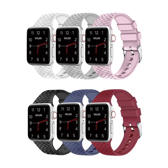 Carbon Fiber Silicone Band for Apple Watch Series 1-9 product image