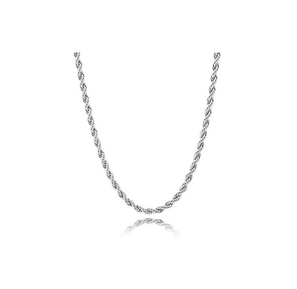 Solid 925 Sterling Silver 2.5mm Italy Diamond-Cut Rope Chain product image