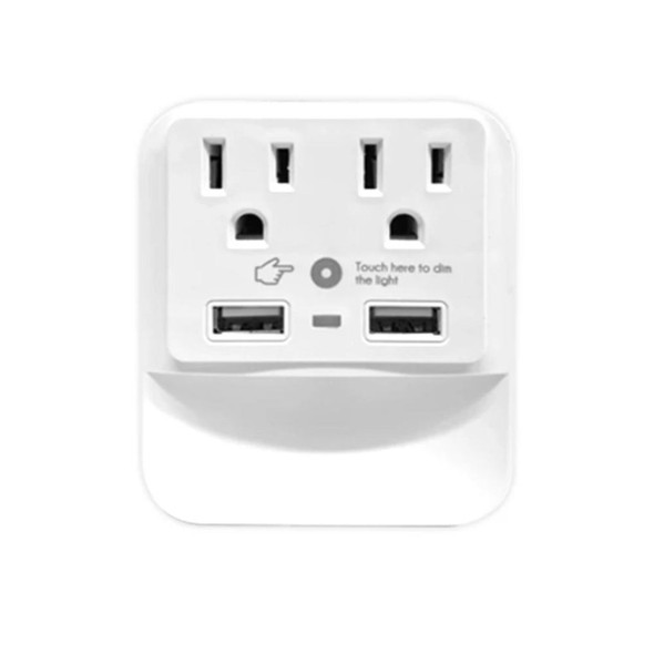 2 Outlet 2 USB Wall Plug with LED Light (1- to 4-Pack) product image