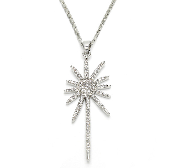 Micro Pave Rhodium Plated Sterling Silver Necklace product image