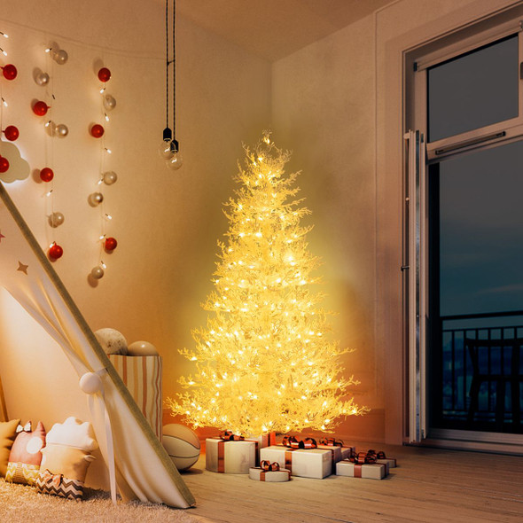6-Foot Artificial Xmas Tree with 383 PE Branch Tips & 300 LED Lights product image