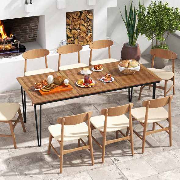 79-Inch 8-Person Outdoor Dining Table with 1.9-Inch Umbrella Hole product image