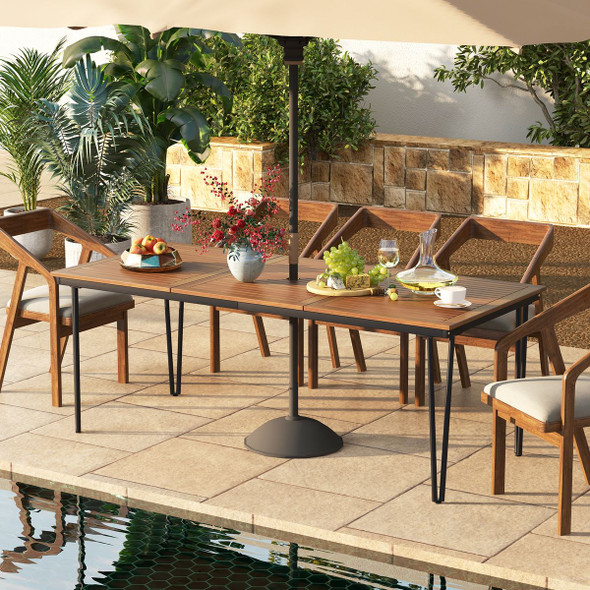 79-Inch 8-Person Outdoor Dining Table with 1.9-Inch Umbrella Hole product image