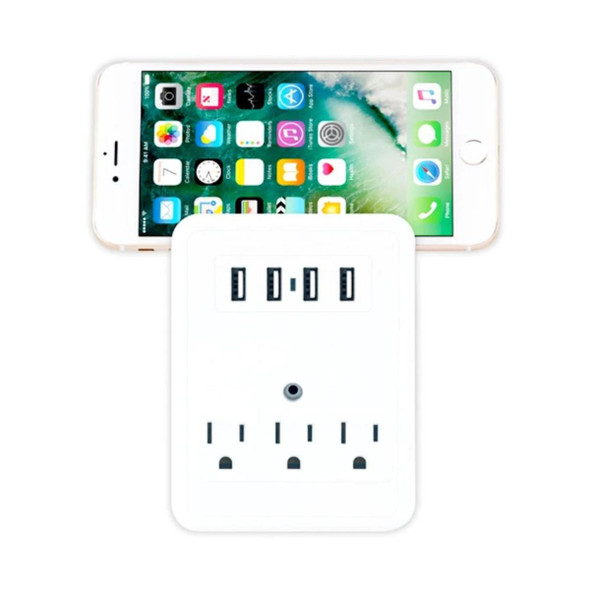 3-Port AC and 4 USB Charger with Surge Protection product image