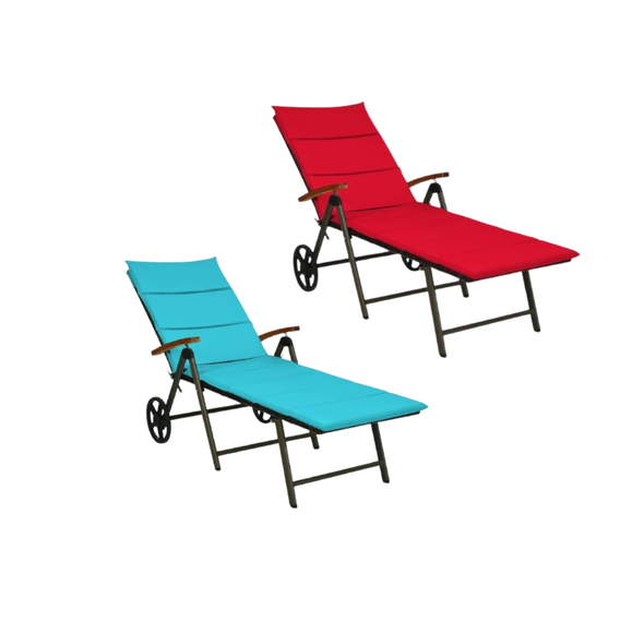 Aluminum and Rattan 5-Position Lounger product image