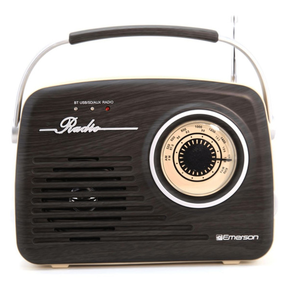 Emerson Portable Retro Radio with Built-In Rechargeable Battery product image
