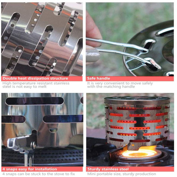Mini Camping Heater, Portable Stainless Steel Stove Tent Heating Cover For Outdoor Backpackers Hiking Travel product image