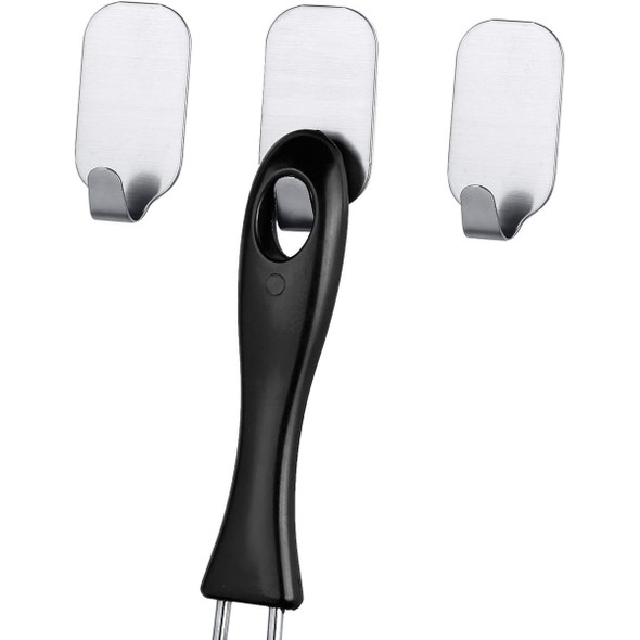 Self-Adhesive Multiuse Stainless Steel Wall Hanger Hook (3-Pack) product image