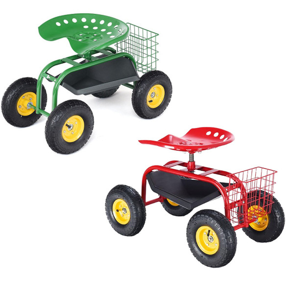 Rolling Garden Cart with Heavy Duty Tool Tray product image