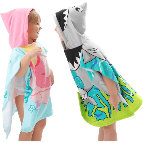 Kids' Hooded Soft Microfiber Poncho Towel product image