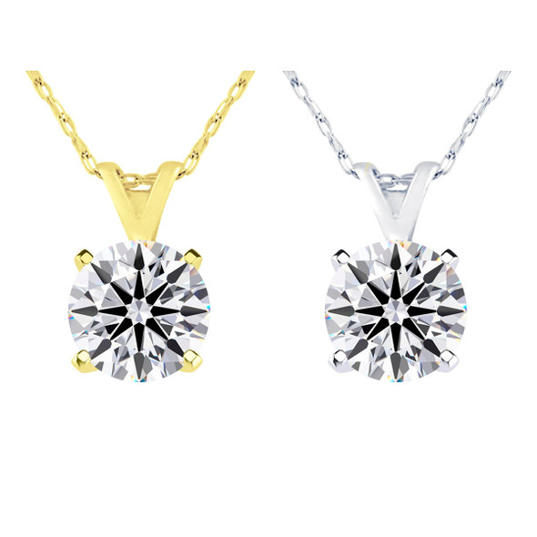 Round Lab Created Diamond Solitaire Necklace product image