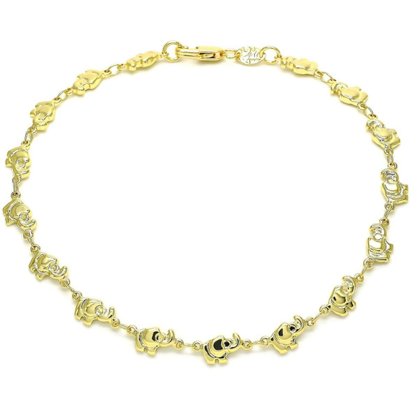 18K Gold-Filled High-Polish 10-Inch Elephant Link Anklet product image