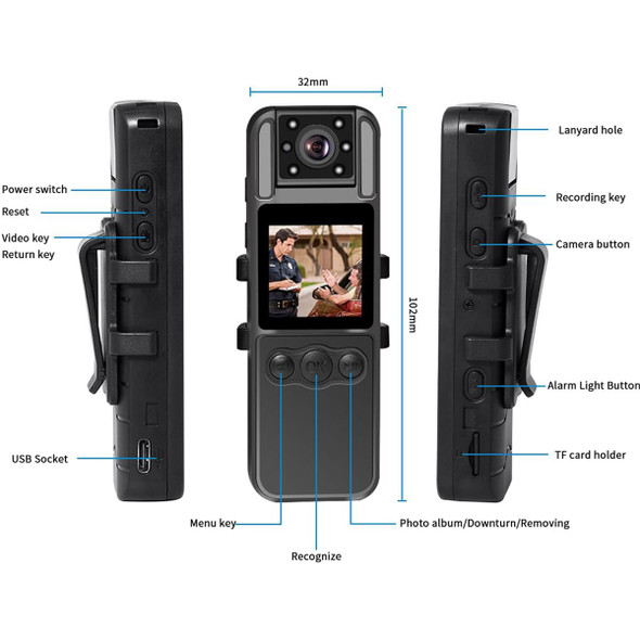 Wearable Body Camera with Audio and Video, 1080P Mini Body Cameras with Infrared Night Vision,Camera Pocket Camcorder for Riding, Meetings product image