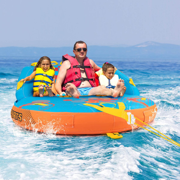 3-Rider Towable Tube for Boating Water Sports with Nylon Cover product image