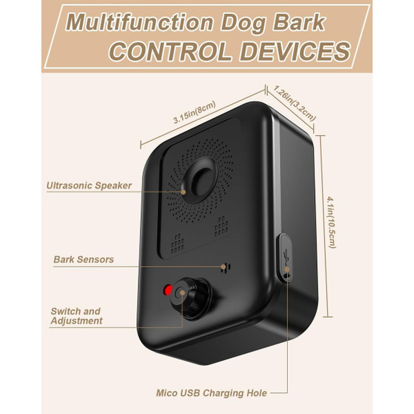 Anti Bark Devices, Automatic Dog Bark Control Devices with 3 Modes, Rechargeable Ultrasonic Bark Deterrent Devices for Dogs product image