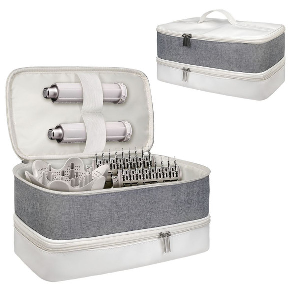 Travel Carrying Case for Hair Dryer Bag Double-Layer Beauty Styler Organizer Hair Tool Storage Bag Hairdryer Accessories-White product image