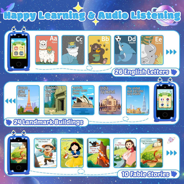 Kids Smart Phone Toys for 4-6 Years Old Boys, Touch Screen MP3 Player, Dual Camera Learning Toys Birthday Gifts product image