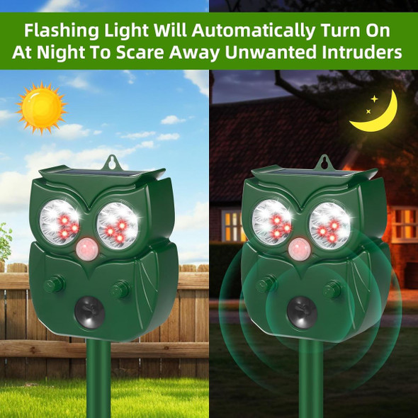 Ultrasonic Pest Repeller Outdoor,Solar Animal Repeller with Motion Sensor,Cat Deterrent,Waterproof to Repel Dogs,Raccoons,Foxes,Rabbits product image