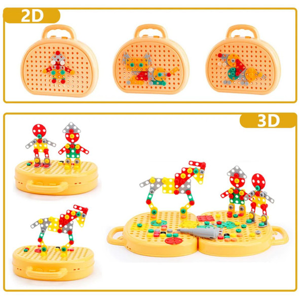 Children Electric Drill Toolbox Driller Games Tool Toy for Boys Girls Montessori Screw Puzzle Kid Pretend Play Toys Gift product image