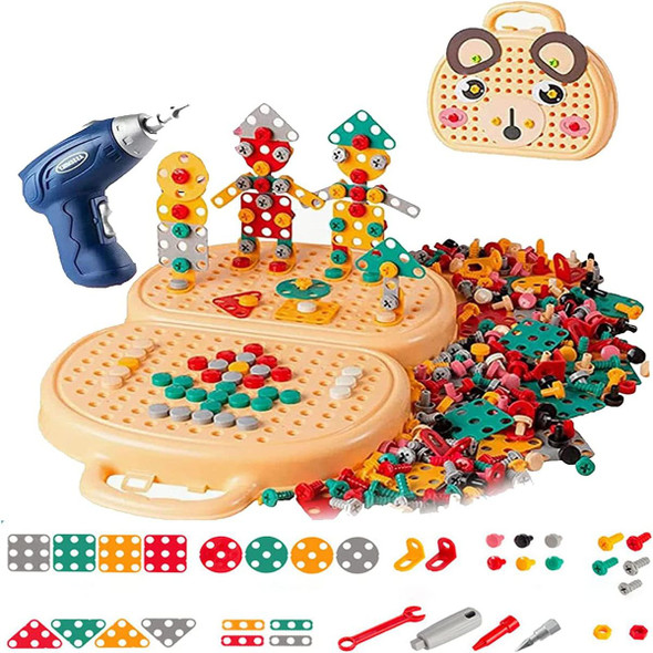Children Electric Drill Toolbox Driller Games Tool Toy for Boys Girls Montessori Screw Puzzle Kid Pretend Play Toys Gift product image