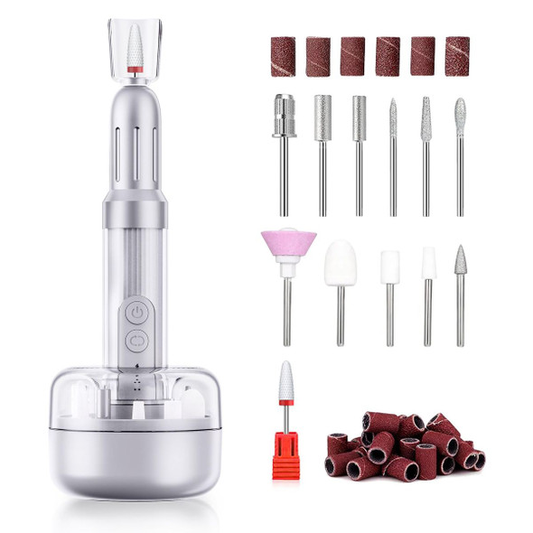 Electric Nail Drill Machine Professional,Cordless Electric Nail File,Manicure and Pedicure Kit for Grinding Polishing Trimming (Sliver) product image
