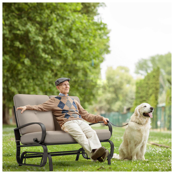 Outdoor Glider Rocker Loveseat Patio Bench  with Cushions product image