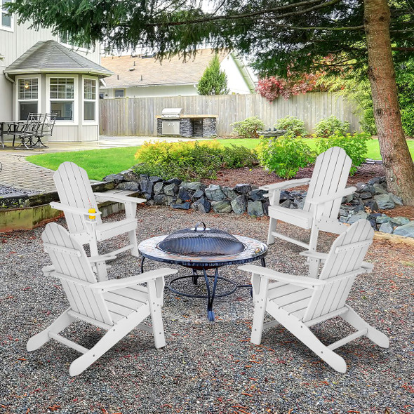Outdoor Adirondack Chair with Built-in Cup Holder for Backyard Porch product image