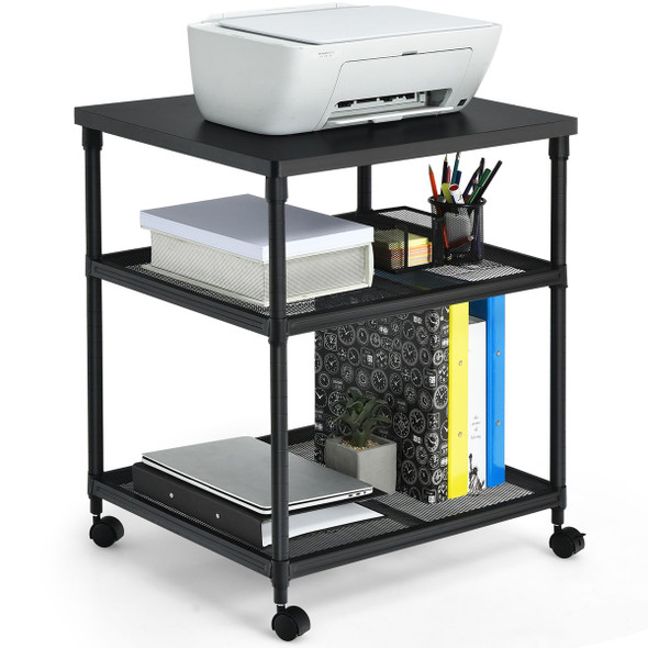  3-Tier Wheeled Printer Stand with Adjustable Shelf  product image
