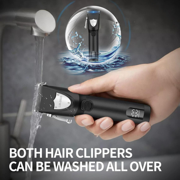 Cordless Hair Clipper, Professional Hair Clipper, Rechargeable Electric Hair Cutting Machine, Detail Trimmer (Black) product image